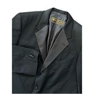 LORO PIANA Super 120s Classic Black Button 46L Blazer Suit Jacket Sport Coat